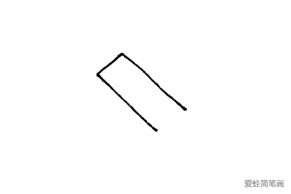 步骤1：先画上一个有缺口的长方形。