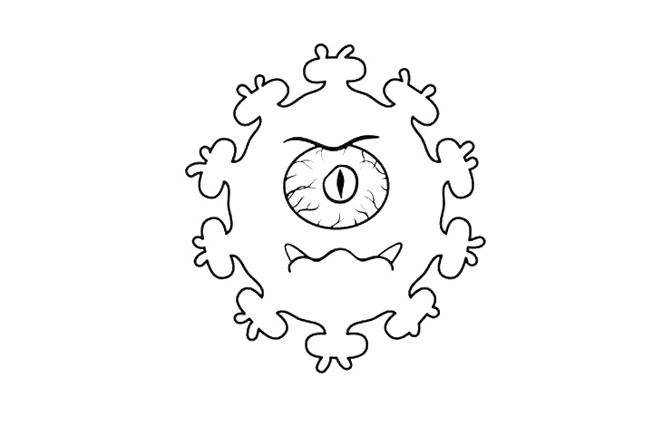 新型冠状病毒简笔画图片-图6