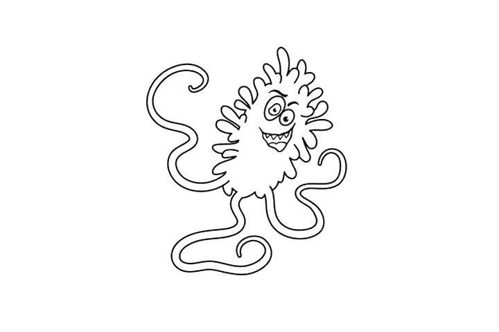 疯狂的病毒简笔画图片-图5