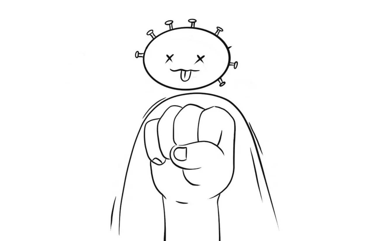 步骤2：然后开始画病毒。