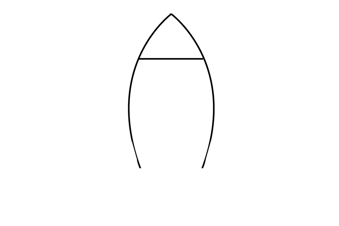 步骤1：首先画出火箭的机身形状。