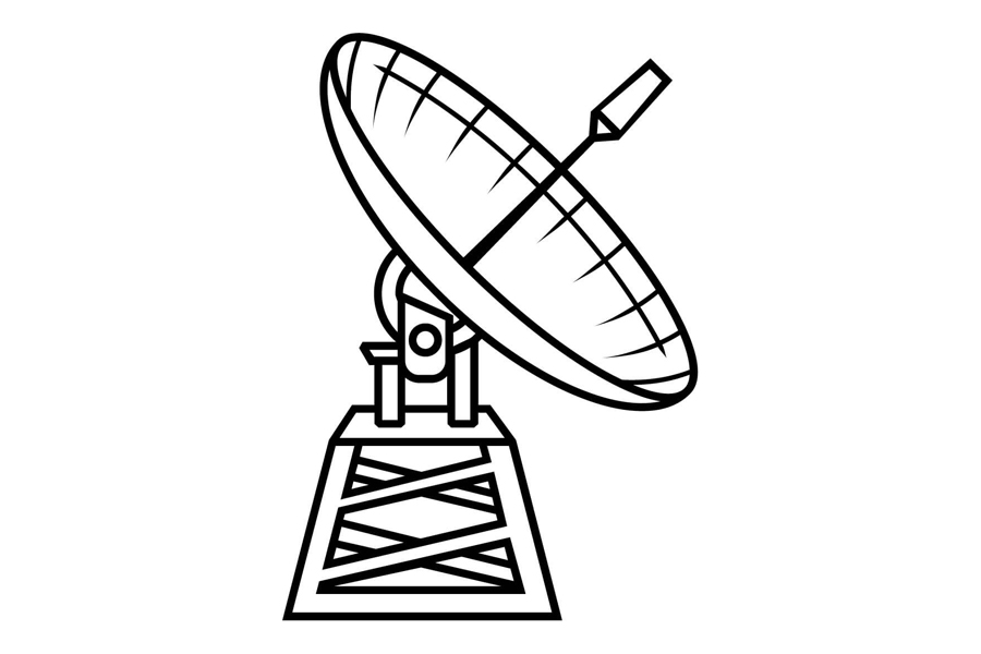 卫星塔，射电望远镜简笔画图片-图2