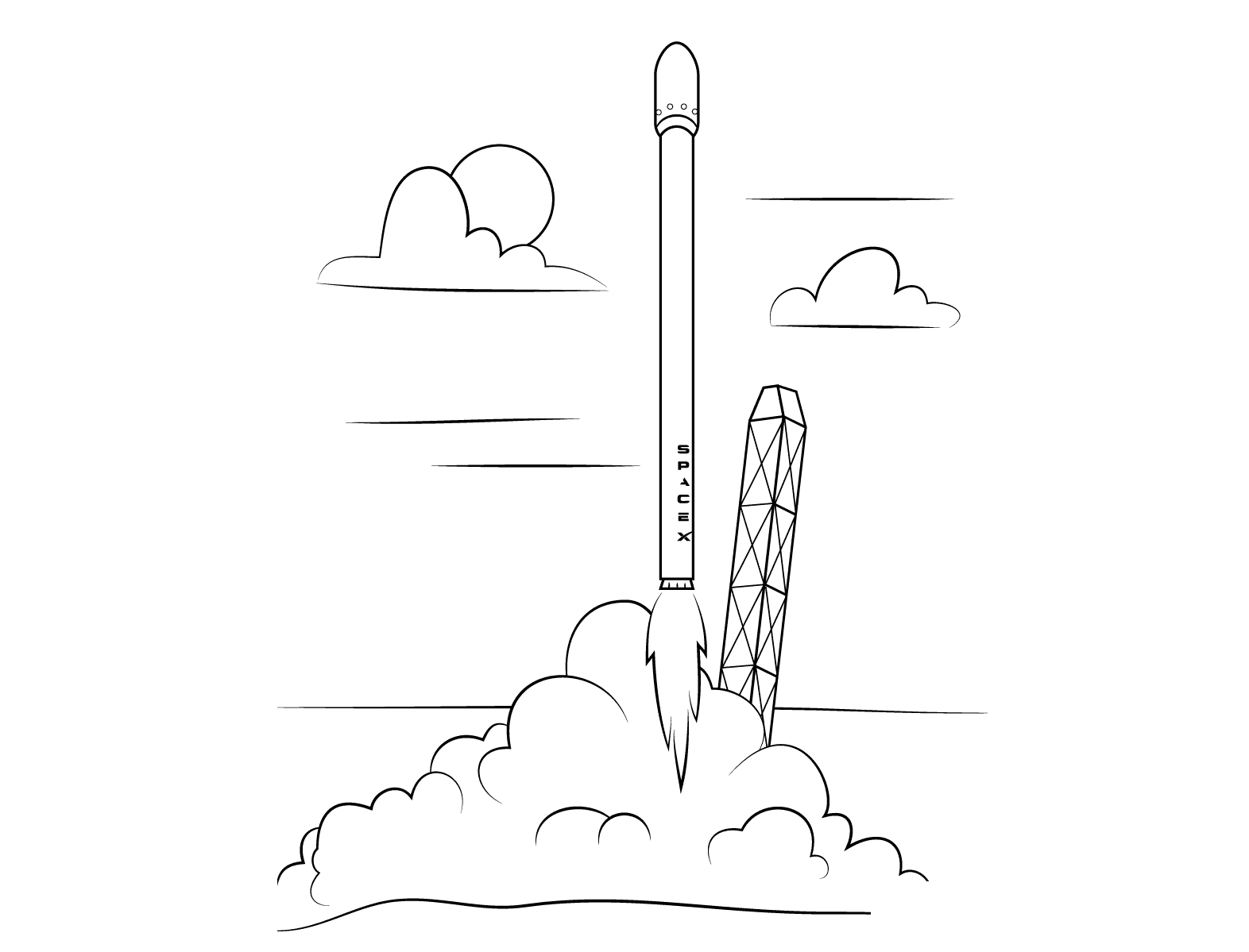 发射中的火箭简笔画-图7
