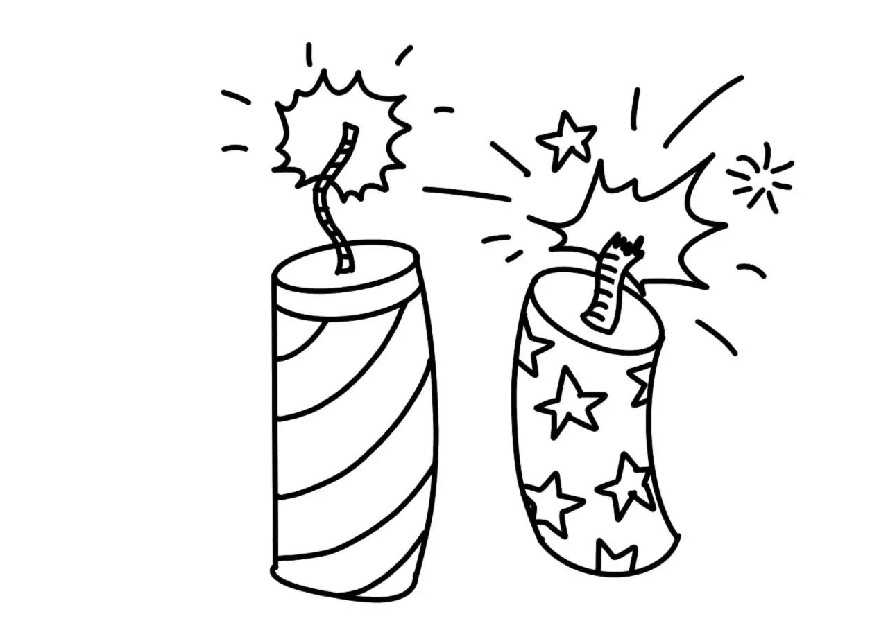 步骤3：给爆竹身上画些装饰的小元素。