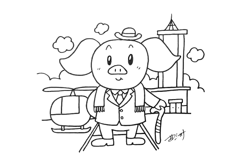 步骤5：画一些飞机、建筑作为背景。