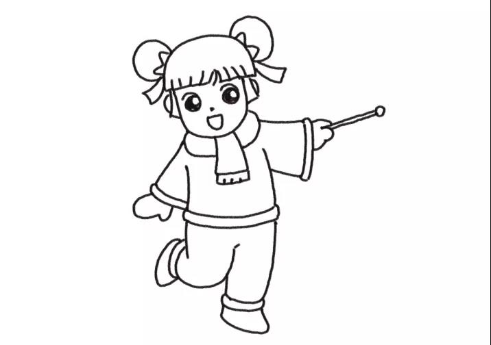 步骤3：元宵节简笔画教程步骤3