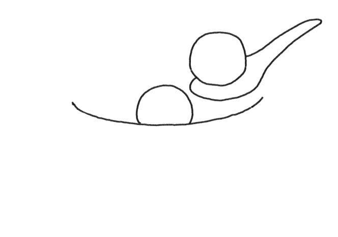 步骤2：元宵简笔画的画法步骤2