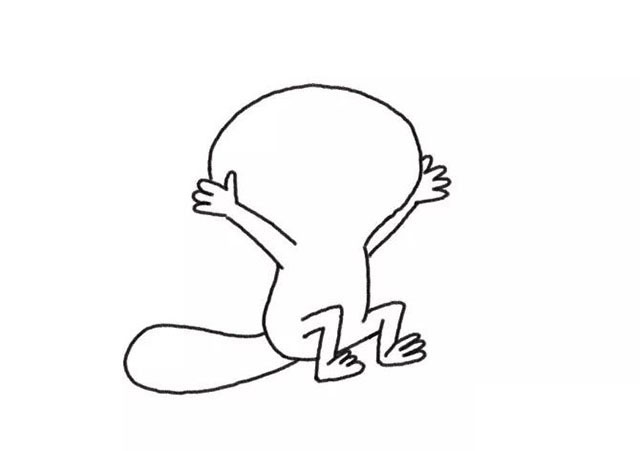 步骤3：接下来是画它的脚和尾巴。