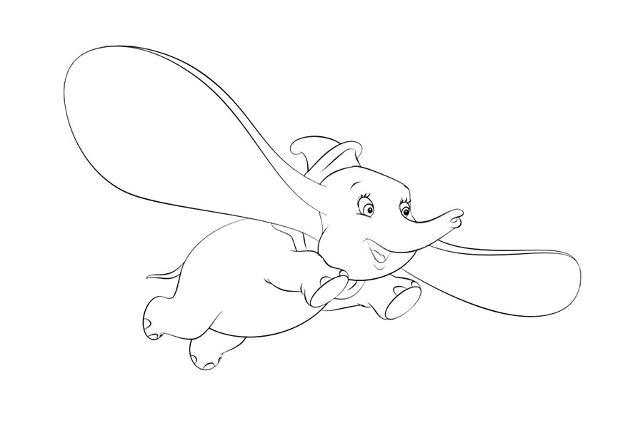 步骤5：后面画上后腿和它的尾巴。