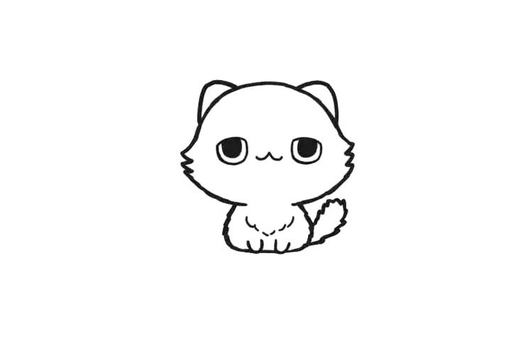 步骤5：画小猫的两只前腿。