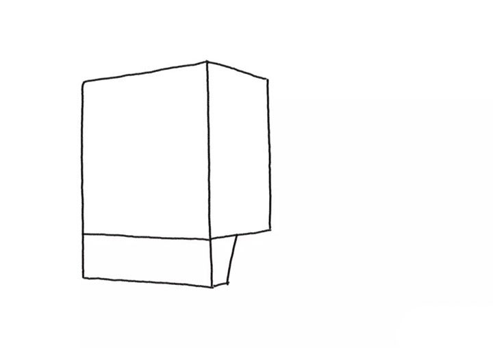 步骤1：先画出大卡车的车头轮廓。