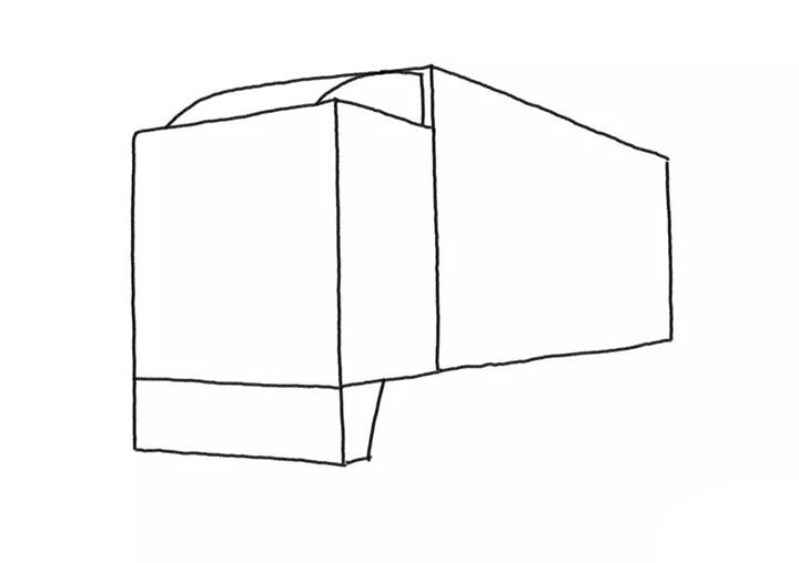 步骤2：接着画卡车的车厢。