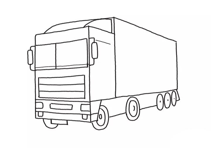 步骤5：完善车头以及轮胎的细节。