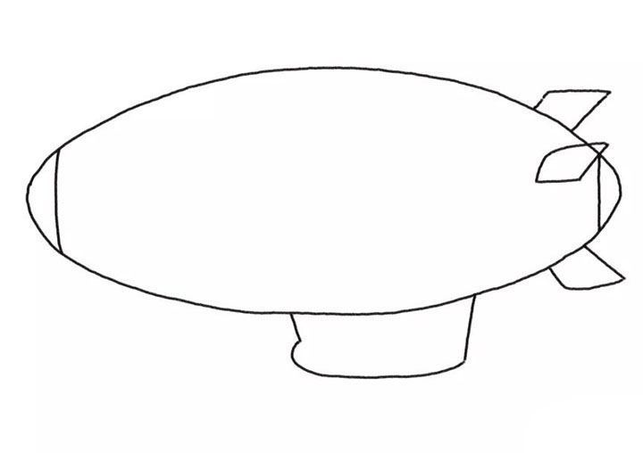 步骤3：接下来画飞艇的尾翼。