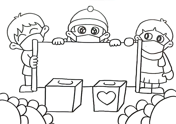 抗击疫情简笔画怎么画-图3