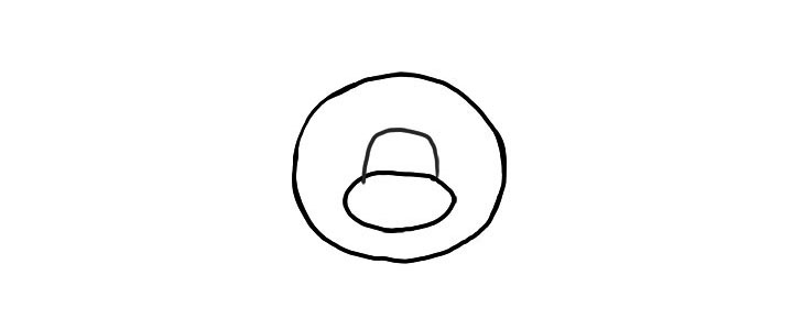 步骤2：画出它的头部轮廓。