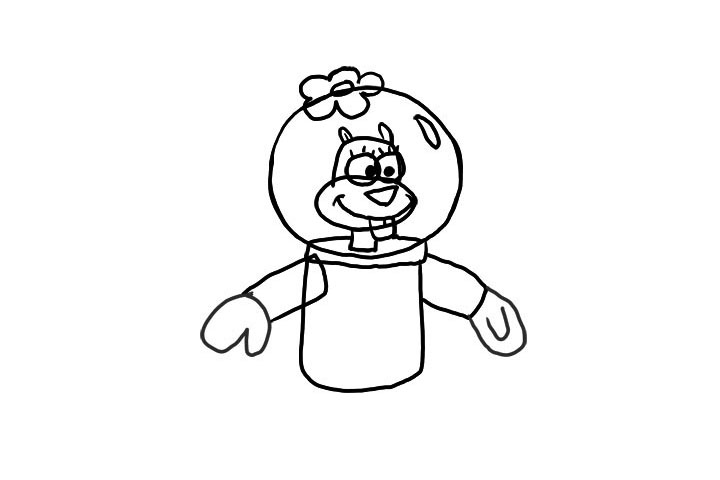 步骤6：然后画它的两只手。