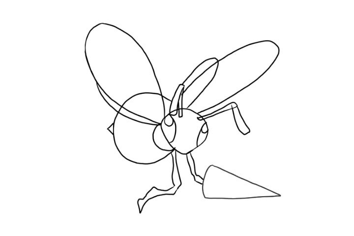 步骤6：接着画上前脚和大毒针。