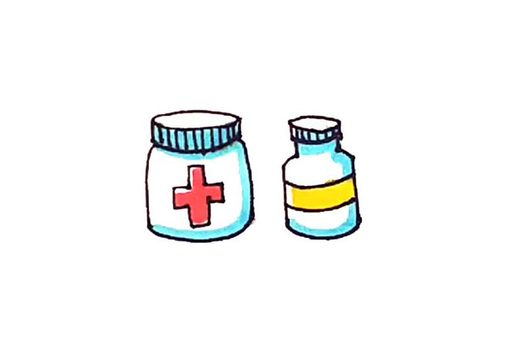 药瓶简笔画画法步骤