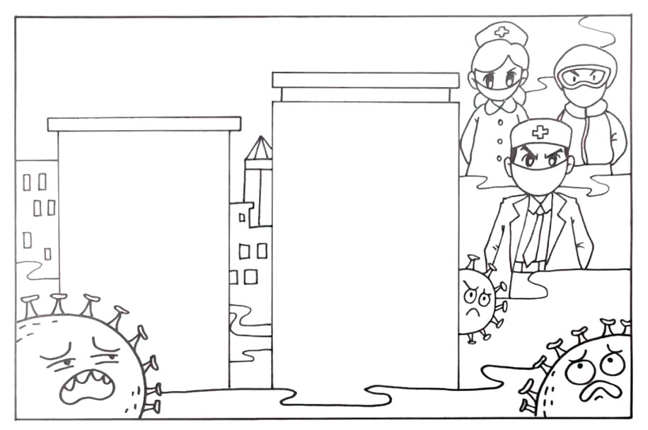 “致敬疫情中的逆行者”手抄报-图4