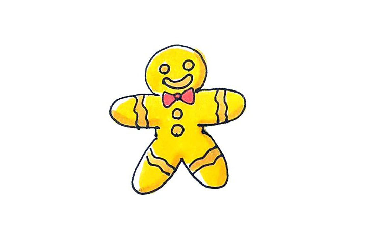 姜饼人简笔画教程