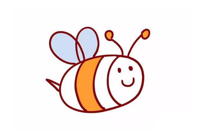 步骤8：给触角和身体的中部涂上橙色。