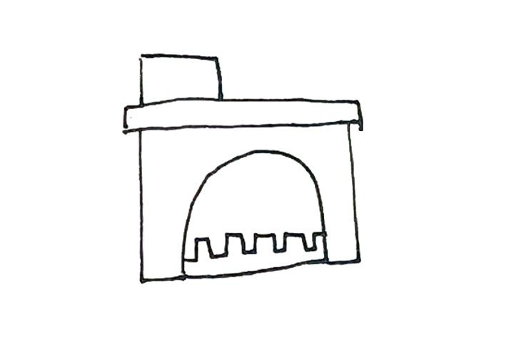 步骤4：里面先画上几条横的弧线。