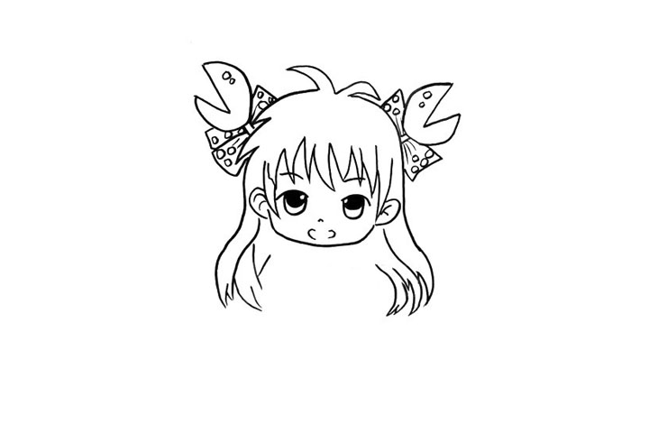 步骤5：接下来画眼睛鼻子还有嘴巴。