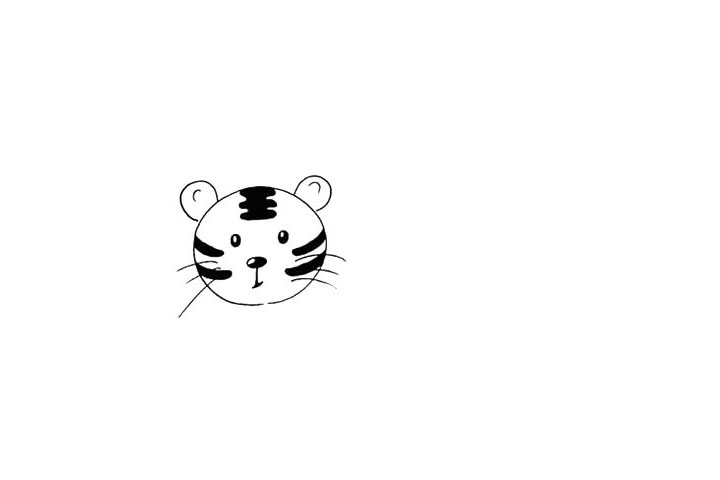 步骤8：再把脸颊两边的胡须给画出来。