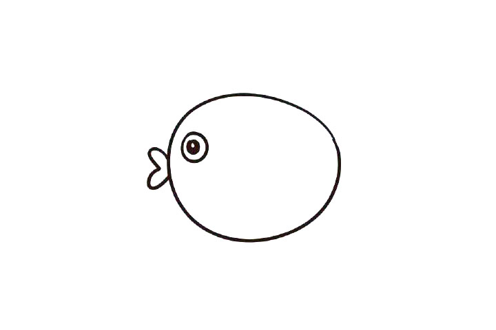 步骤3：画上小鱼的眼睛。