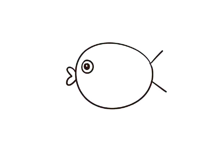 步骤4：右边画两条斜线。