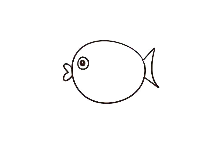 步骤5：将两条斜线用一条弧线链接起来。