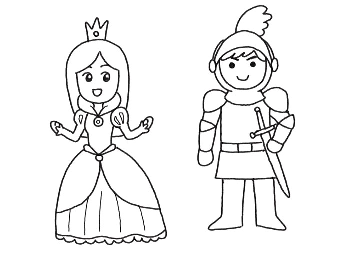 步骤5：接着画出他的身体和脚。