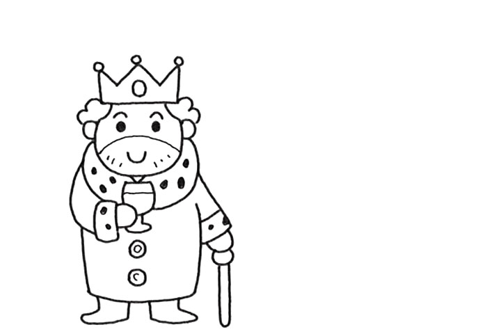 步骤3：画出国外的胡子和脚。