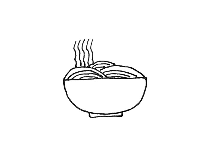 步骤4：再画上一条条的波浪线连接起来。