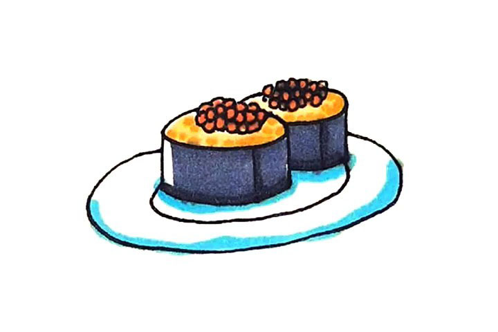 寿司简笔画画法步骤