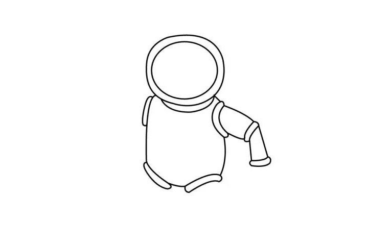 步骤4：来画右边的衣袖了，下半部分有点往下垂。