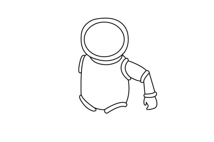 步骤5：右边衣袖补充了以后，记得要画手哦。