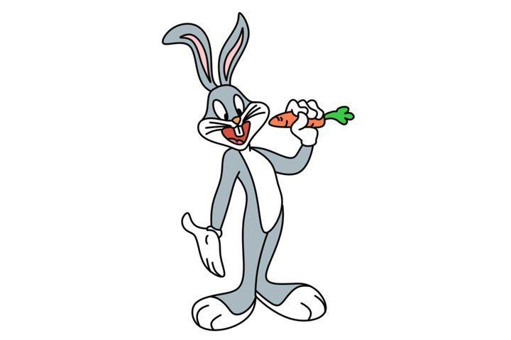 兔八哥吃萝卜简笔画画法步骤