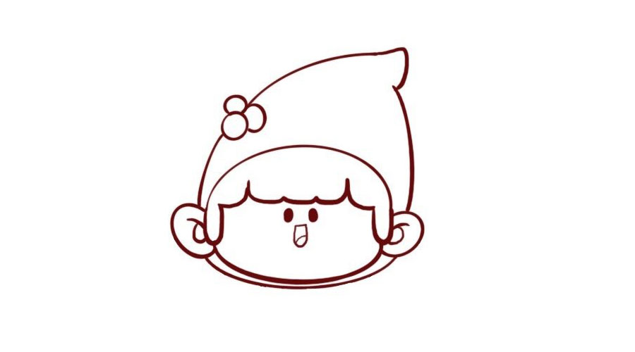 小红帽简笔画画法步骤-图4