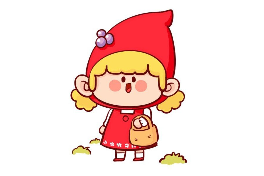 小红帽简笔画画法步骤