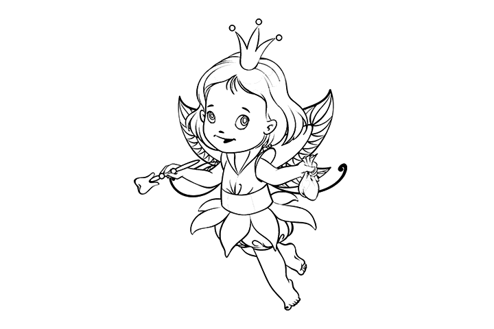 可爱的花仙子简笔画-图1