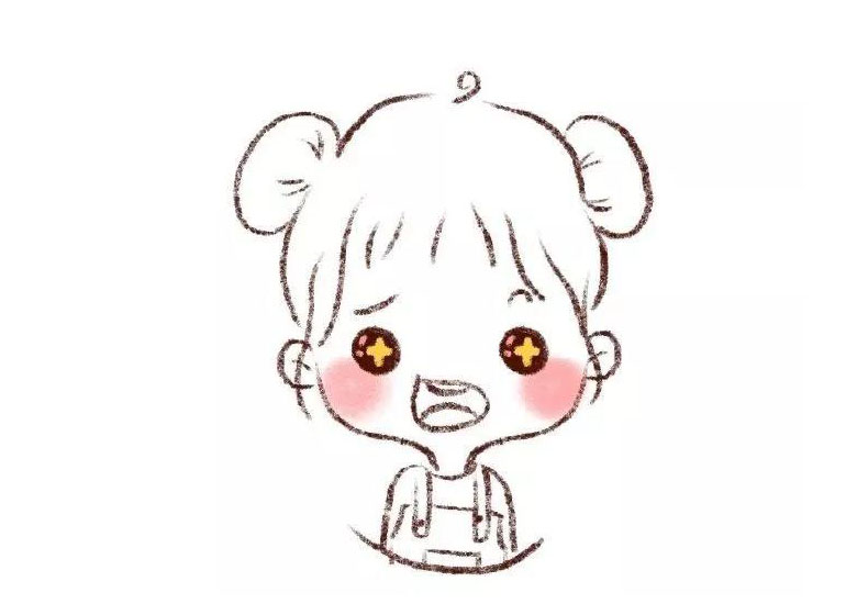 可爱的女孩卡通头像简笔画-图3