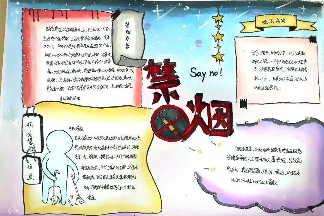 小学三年级远离烟草和电子烟手抄报教程-图2