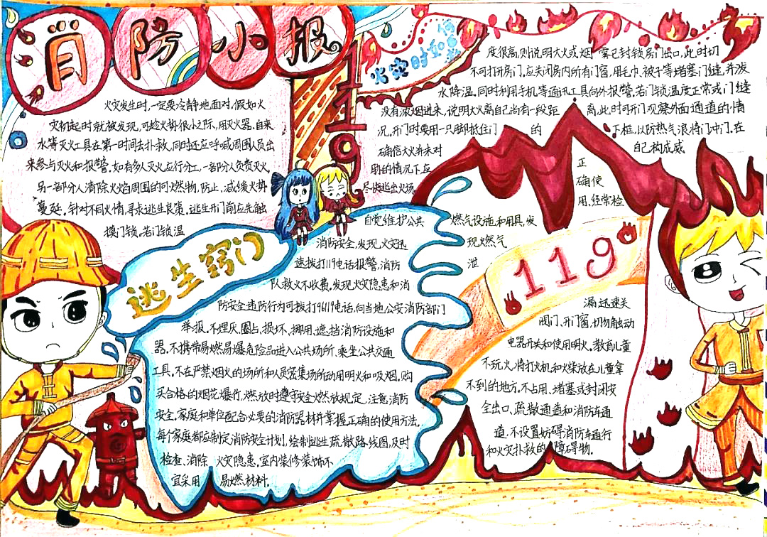 消防安全记心中手抄报-图1