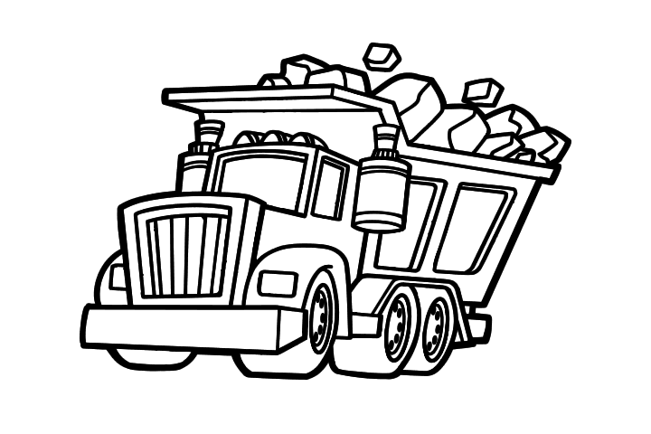 各种工程作业车的简笔画-图4