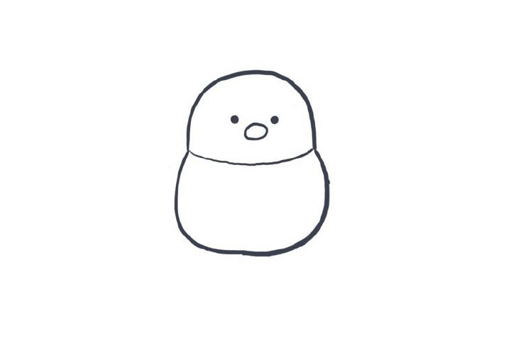 步骤5：可爱小企鹅简笔画教程步骤5