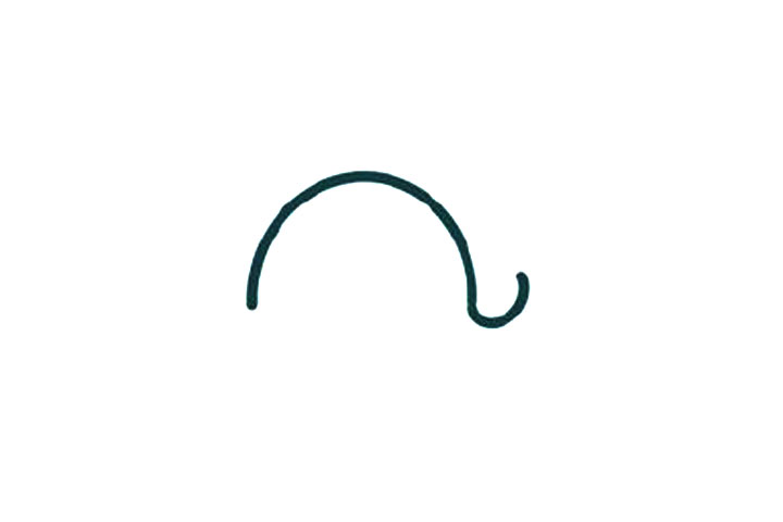 步骤1：可爱鲸鱼简笔画画法步骤1