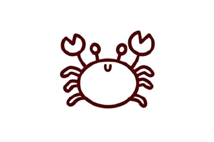 步骤5：简单可爱的小螃蟹简笔画画法步骤5
