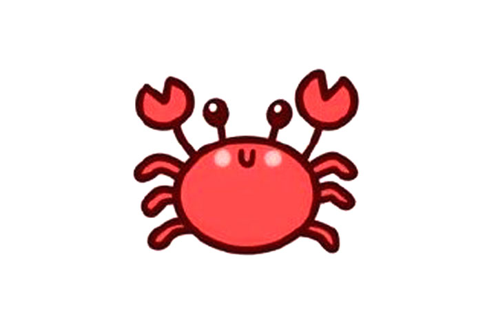 简单可爱的小螃蟹简笔画画法步骤